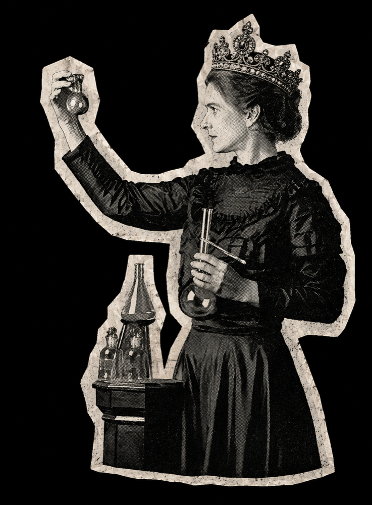 Marie Curie — halftone