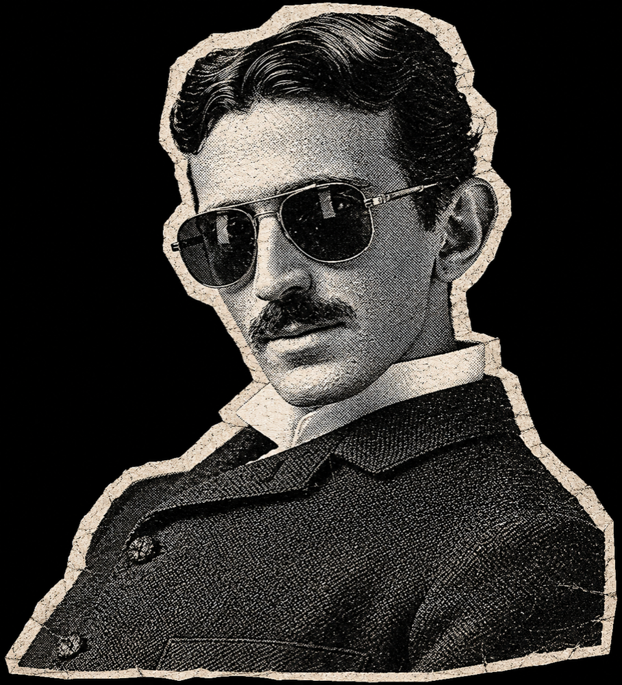 Nikola Tesla — halftone